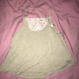 Tan lace tank top